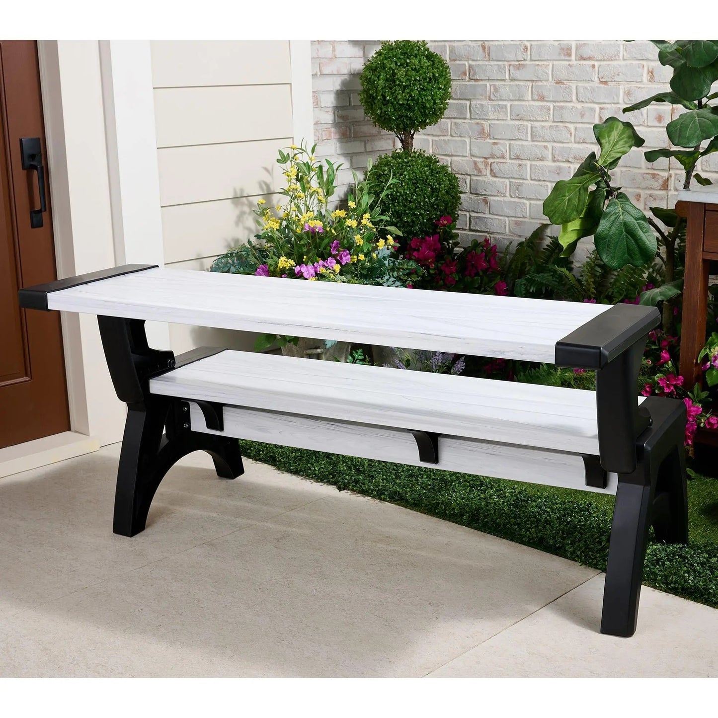 Gen II XL Convert-a-Bench Designer Series, Multi-Purpose Bench Converts into Dining Table, Modern Outdoor Patio Bench & Seat Furniture
