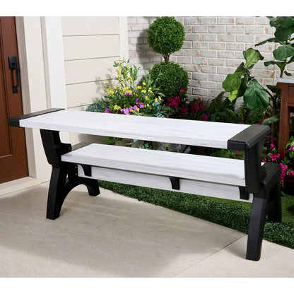 Gen II XL Convert-a-Bench Designer Series, Multi-Purpose Bench Converts into Dining Table, Modern Outdoor Patio Bench & Seat Furniture