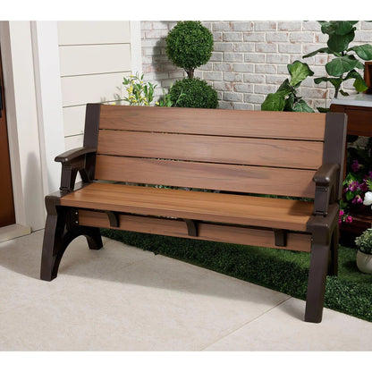 Gen II XL Convert-a-Bench Designer Series, Multi-Purpose Bench Converts into Dining Table, Modern Outdoor Patio Bench & Seat Furniture