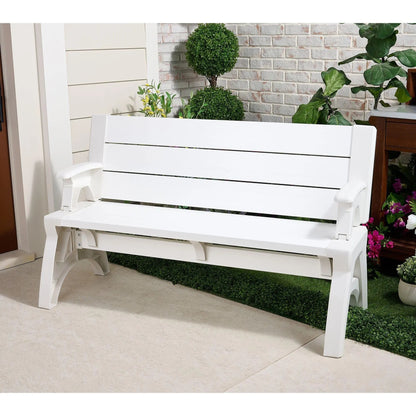 Gen II XL Convert-a-Bench Designer Series, Multi-Purpose Bench Converts into Dining Table, Modern Outdoor Patio Bench & Seat Furniture